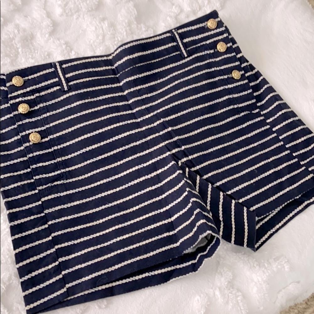 Cynthia Rowley nautical blue white stripe shorts